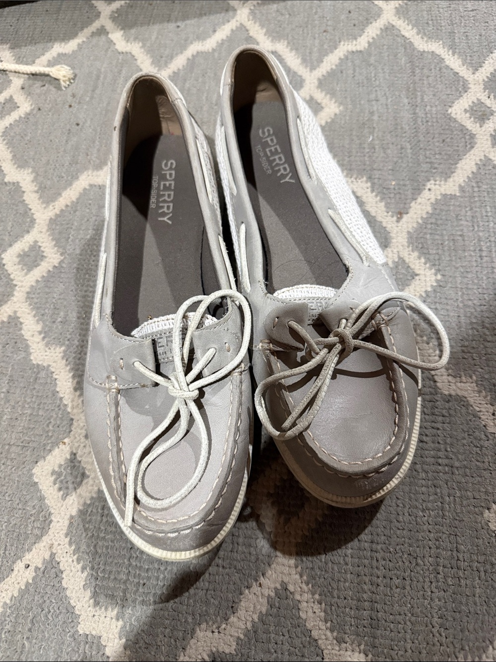 Sperry Women's Light Gray Moccasin Slip-On Boat Shoes